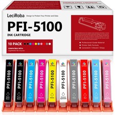 ** NEW Canon Ink | PFI-5100 | Black / Color | With Chips | Compatible | 10-Pack picture