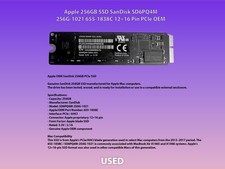 Apple 256GB SSD SanDisk SD6PQ4M-256G-1021 655-1838C 12+16 Pin PCIe OEM picture