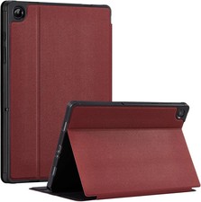 Samsung Galaxy Tab A11+ Plus 11 2025 Case PU Leather Folio Stand Burgundy Red picture