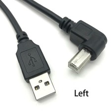 USB 2.0 A to B Male 90 Degree Left Angle Printer Scanner Cable 3.3ft 1m Black picture