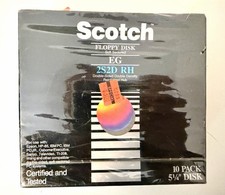 Vintage Sealed 3m Scotch 5.25” Floppy Disk EG 2S2D RH 10 Pk 1988 picture