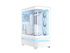 ASUS Prime AP304 White ARGB ATX PC Gaming Case Tempered Curved Glass; Four picture