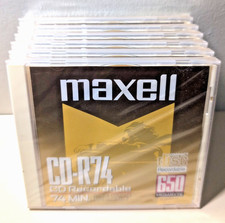 Maxell CD-R74 CD Recordable 74 Minute 650 Megabyte Brand New Sealed Lot of 6 picture