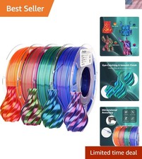 Vibrant Silk PLA Filament Set - Multi Color Dual Coextrusion 1.75mm Pack of 4 picture