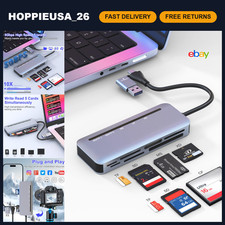 7-in-1 USB-A/USB-C Multi Memory Card Reader for SD/TF/MS/XD/CF Cards, iPhone & A picture