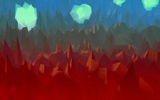 Landscape  mountains clouds abstract art low Custom Gaming Mat Desk picture