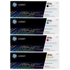 HP 414X High Yield Toner Set Black Cyan Magenga Yellow Genuine OEM Cartridge picture