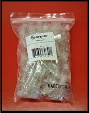 🔴 NeW Bag of 100 Steren Modular 8x8 Round/Solid RJ45 Plug 301-068 💲AVE Bargain picture