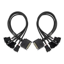 SATA to 3 Pin 4 Pin Fan Adapter,15pin SATA to 4 x 3 pin / 4 Pin 12V PC Case F... picture