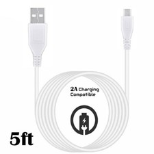 5ft White Micro USB Charger Cable Cord For LG Tribute HD / Tribute 5 V10 X Power picture