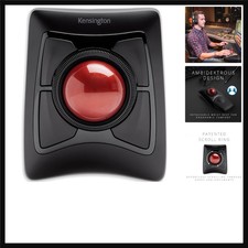 Expert Wireless Trackball Mouse with Ergonomic Design & Touch Scroll - Black picture