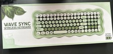 iJoy Wave Sync Wireless Keyboard Battery Powered Multi-Device Green White picture