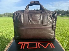 Tumi Alpha Vintage Brown Leather Padded Briefcase Laptop Bag 1970’s Columbian picture