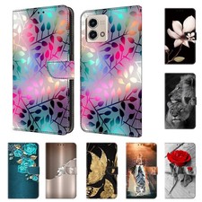 Cat Lion Flower Horse Owl Wallet Cover Case For Motorola E20 E30 G62 G60 G73 G71 picture