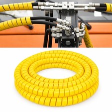 25ft 1/2in Spiral Wrap Hose Cable Protector Sleeve, Yellow, Heavy-Duty picture