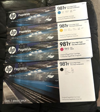 4 GENUINE HP 981Y L0R13A L0R14A L0R15A L0R16A INK CARTRIDGES NEW OEM SEALED picture