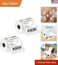 Bulk 4x6 Perforated Shipping Labels - 2 Rolls, 250 Labels Each for E-commerce picture