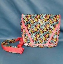Vera Bradley Frill Happy Snails Crossbody Laptop Messenger Bag Vinyl Quilted picture