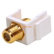 F-Type Keystone Jack Coaxial Cable Female Coupler White F Insert for Wall Plate picture