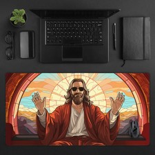 The Dude Abides Desk Mat Mouse Pad Big Lebowski Inspired XL Gaming Deskpad picture