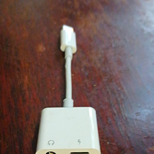 Lightning to 3.5mm Jack + Lightning Charge 1:2 Split Adapter, White, For Apple picture