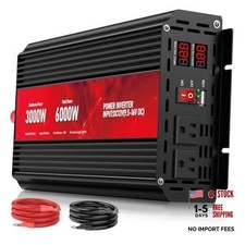 Power Inverter 12V DC to 110V/120V AC, 6000W Peak Car Inverter for RV 3000W Red picture
