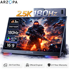 ARZOPA 16.1 180Hz Portable Monitor 2.5K QHD IPS Aluminum Shell for PS5 Xbox Mac picture