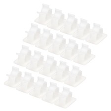 25 x Cable Management Clips, 8-10mm Dia Self Adhesive Nylon, Adjustable White picture
