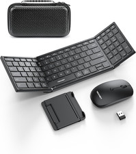 Foldable Bluetooth Keyboard and Mouse Combo, Wireless Keyboard Mouse, Rechargeab picture
