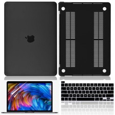 Black Rubberized Matte Hard Case Cover Skin For Macbook Pro / Air 13 14.2 16.2'' picture
