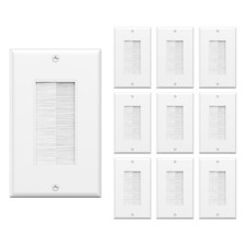 Brush Wall Plate 10-Pack, UL Listed Cable Pass Through Insert for Wires, Single picture