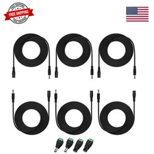 6PCS 10FT3m 12V DC Power Extension Cable with Power Jack Adapter Connectors2 ... picture