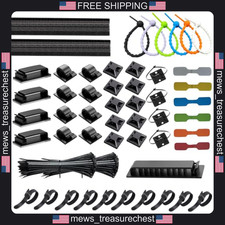 Cable Management Kit 261Pcs for Desk, PC, Gaming, TV Black picture