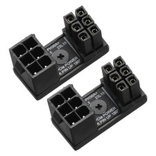 2 Pcs 6 Pin Female to 6 Pin Male 180 Degree Adapter Connector Standard, Black picture