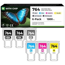 764 Ink Cartridges Set 6-Pack 300ML with Chip 764 6-Pack, 764 picture
