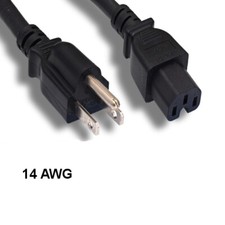 10x 3ft Black Power Cord NEMA 5-15P to IEC60320 C15 14AWG 15A/125V Data Center picture