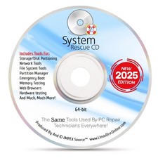 System Rescue CD PC Diagnostic Maintenance Repair Data Recovery Boot CD NEW 2025 picture
