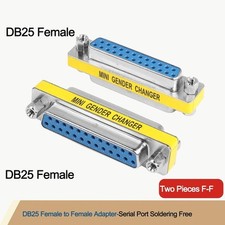 2 Pack DB25 25-Pin Serial D-SUB Female to Female Gender Changer Coupler Adapter picture