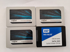 Lot of 4 SSD Hard Drives 1TB Each Crucial MX500 & Western Digital WDBNCE0010PNC picture