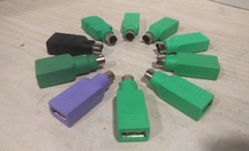 PS/2 PS2 Male to USB Female Adapter Converter Connector - USED - 10x Lot picture