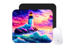 Custom Mouse Pad Colorful Lighthouse Ocean Scenic View Desk Mat Office Accessory picture