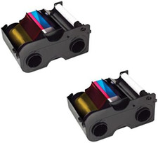 Fargo Printer YMCKO Color Ribbons for DTC1000 and Dtc1250E - 2 Pack Bundle picture