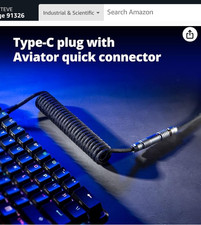 GUNMJO Pro Custom Coiled USB C Cable for Gaming Keyboard Double Sleeved Pro Cust picture