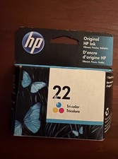 Genuine HP 22 Tri-Color Ink Cartridge Exp: 8/2022 New Sealed Original Packaging picture