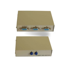 HD15 Switch Box 2 Computers to 1 SVGA Monitor Switch Push Button - Beige picture