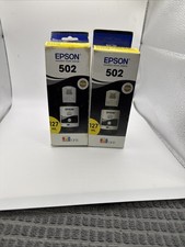 Epson 502 Black Genuine Ink Bottle - 2 Pack Lot - Exp. 2027- Great Price picture