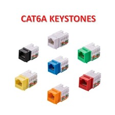 CAT6A Keystone Jack Ethernet Network 45 Degree UTP 8P8P RJ45 Multi-Pack Lot picture