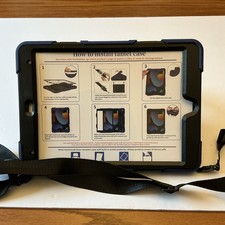 Blue Black Silicone Rugged Tablet Case with Stand & Shoulder Strap picture