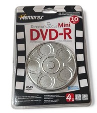 Memorex Directors Cut DVD+R 4x 1.4GB 30min Video 10 Pack in a tin Brand New picture