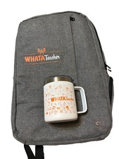 Brand new WHATA Teacher Backpack Bag  and WHATA Teacher stainless cup .  picture